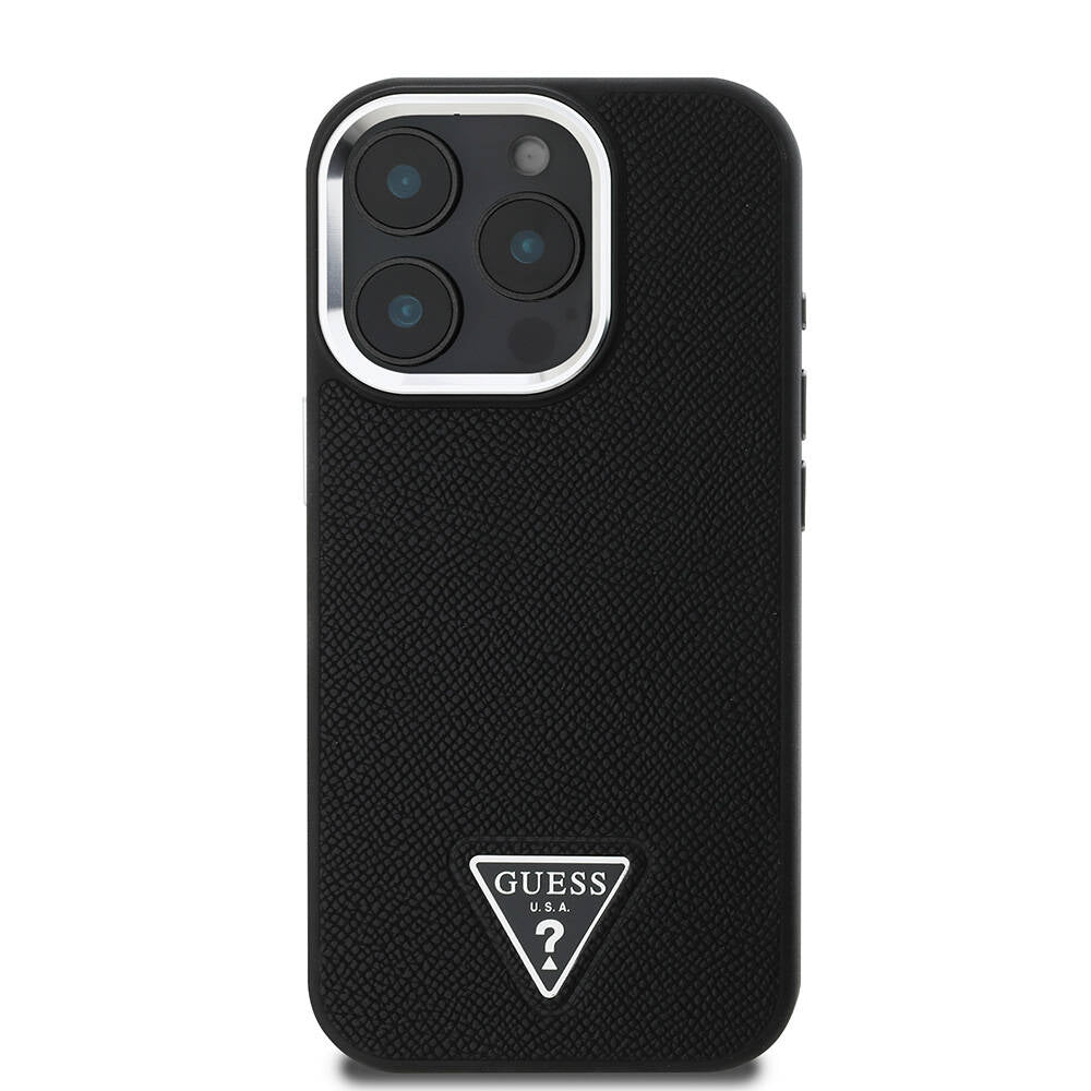 Guess iPhone 16 Pro Orjinal Lisanslı Magsafe Şarj Özellikli Grained Triangle Telefon Kılıfı - 3 Guess iPhone 16 Pro Orjinal Lisanslı Magsafe Şarj Özellikli Grained Triangle Telefon Kılıfı - 3